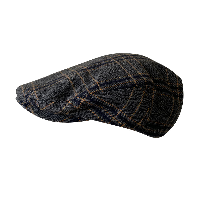 THE PEAKY Marl Flat Hat Patch-Harris Tweed