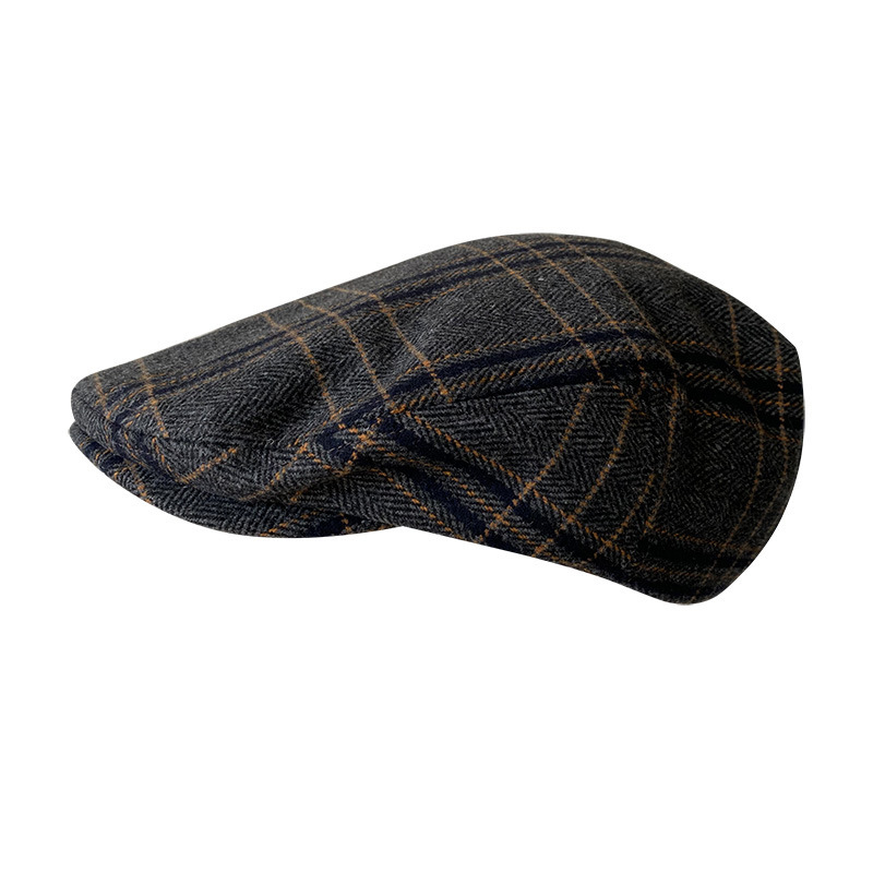 THE PEAKY Marl Flat Hat Patch-Harris Tweed