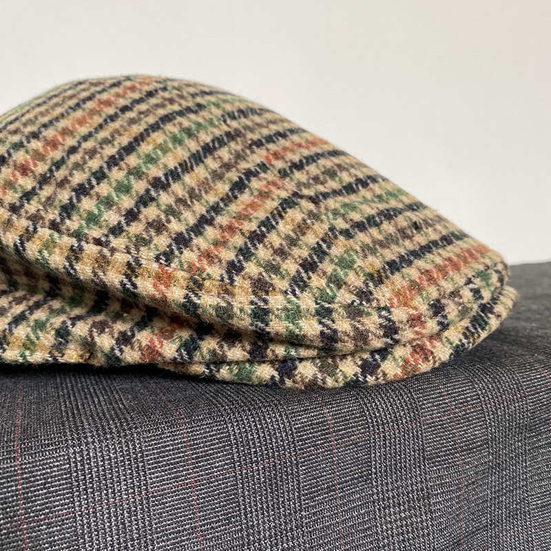 THE PEAKY Marl Flat Hat Barbour-Harris Tweed