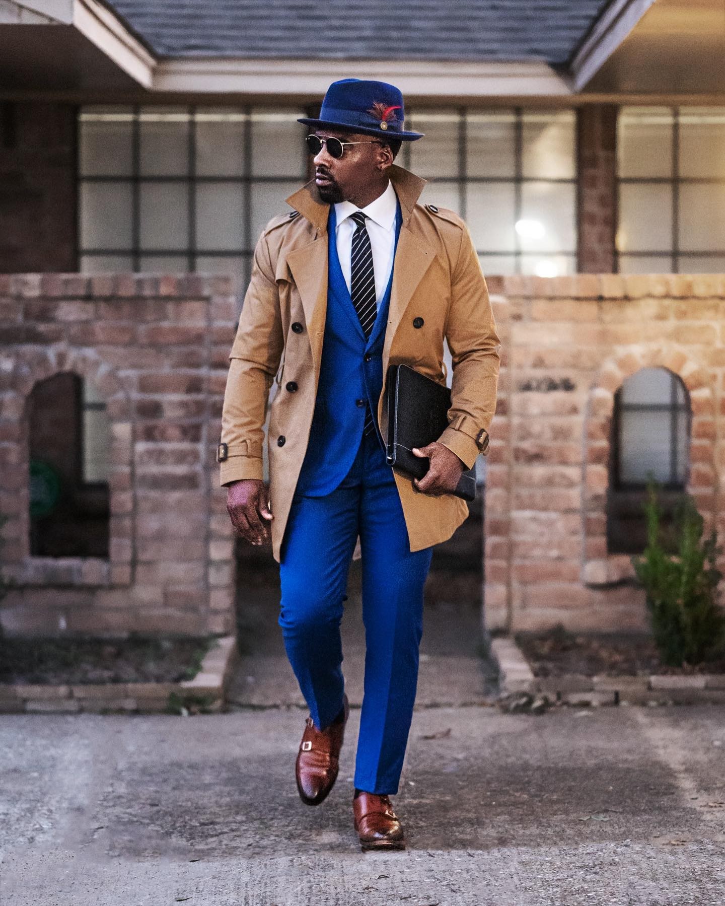 Trilby Fedora – Navy [Fast shipping and box packing]