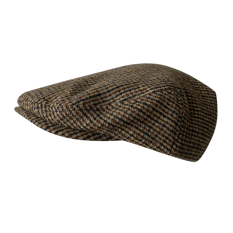 THE PEAKY Marl Flat Hat Taran-Harris Tweed