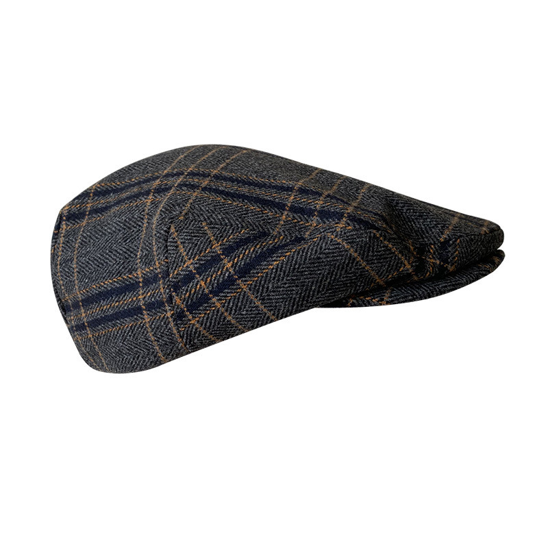 THE PEAKY Marl Flat Hat Patch-Harris Tweed