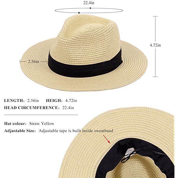 Panama Straw Hats for Men & Women (two Bands)