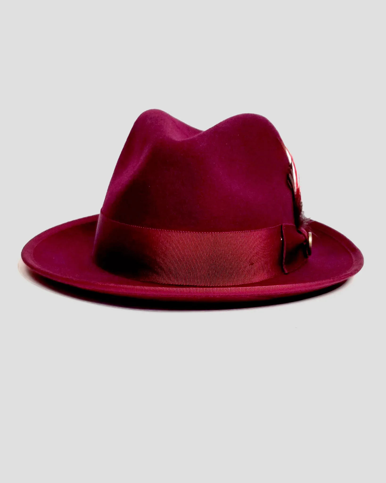 Trilby Fedora – Burgundy[Fast shipping and box packing]