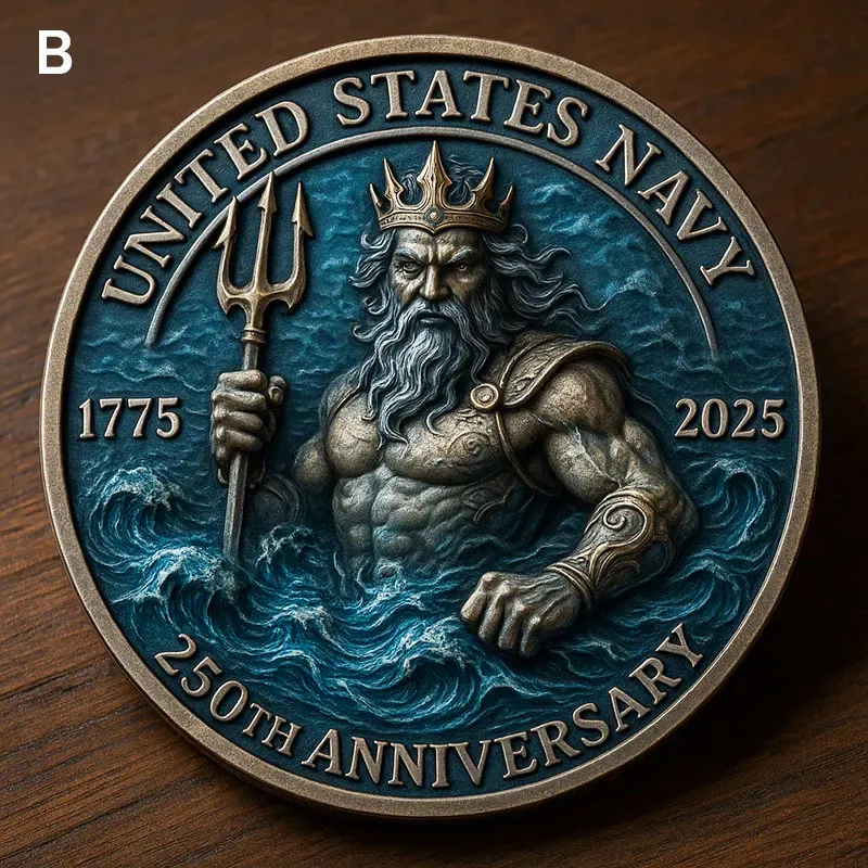 U.S. Navy 250th Anniversary Poseidon Glory Commemorative Coin