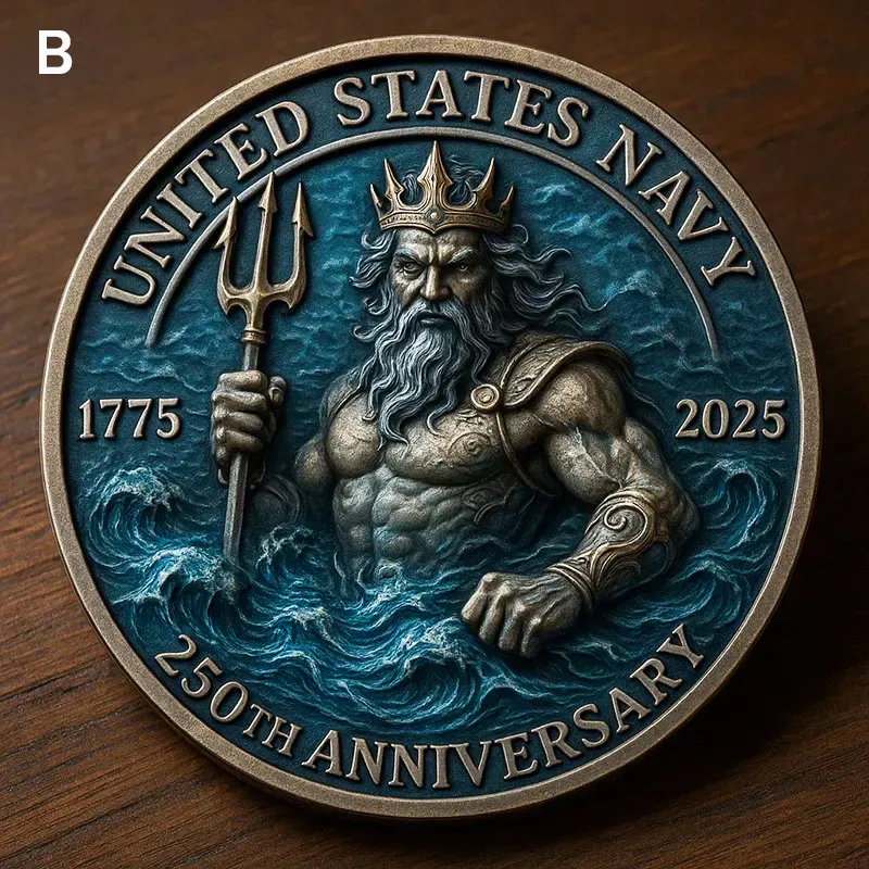 U.S. Navy 250th Anniversary Poseidon Glory Commemorative Coin
