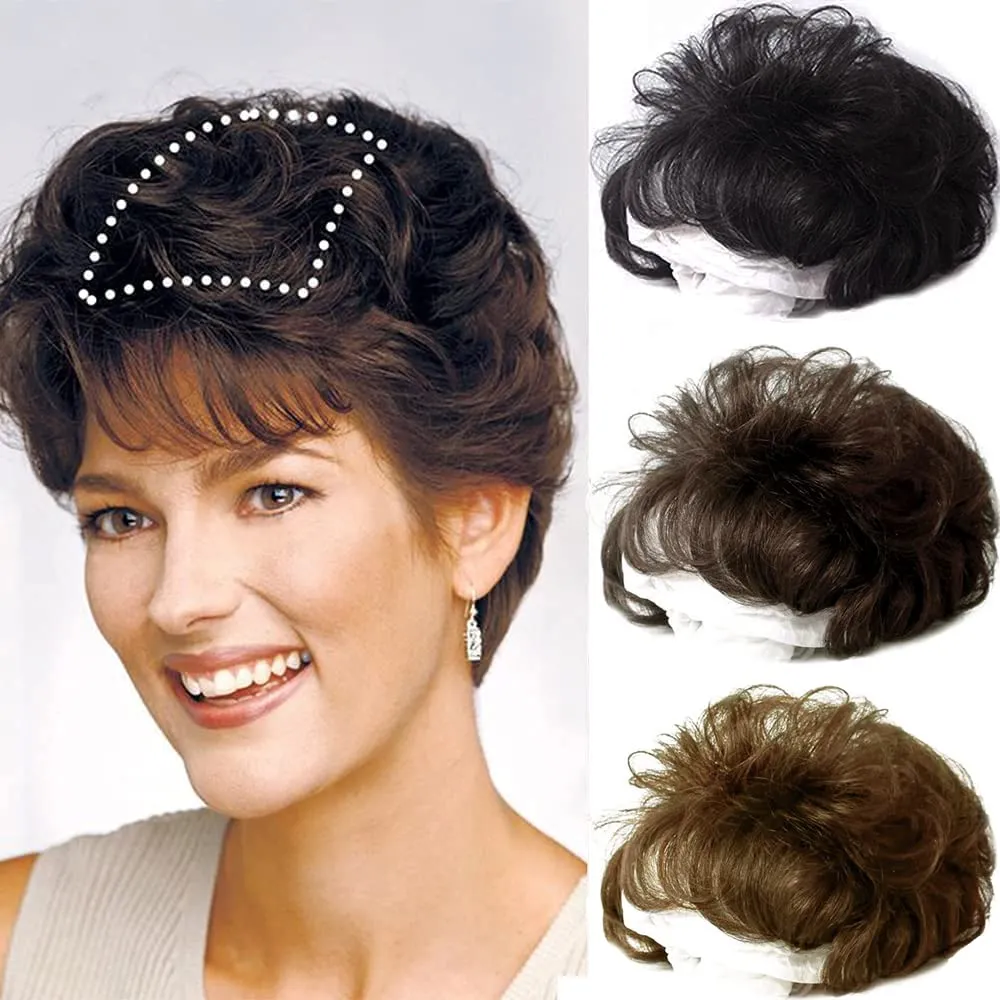 🔥New Year Promotion🔥 |SHORT NATURAL CURLY HAIR TOPPERS