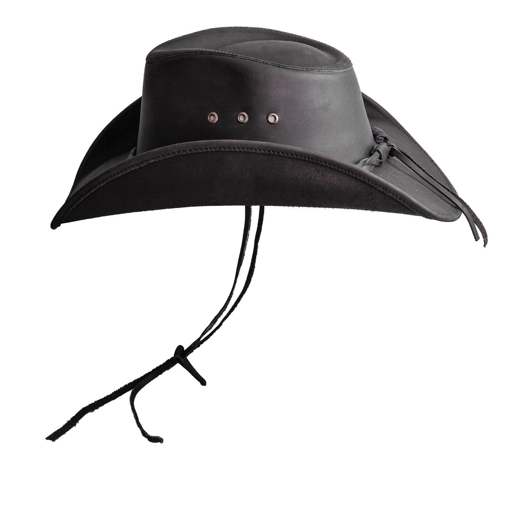 Hollywood Leather - Black Cowboy Hat - Leather Hat Band