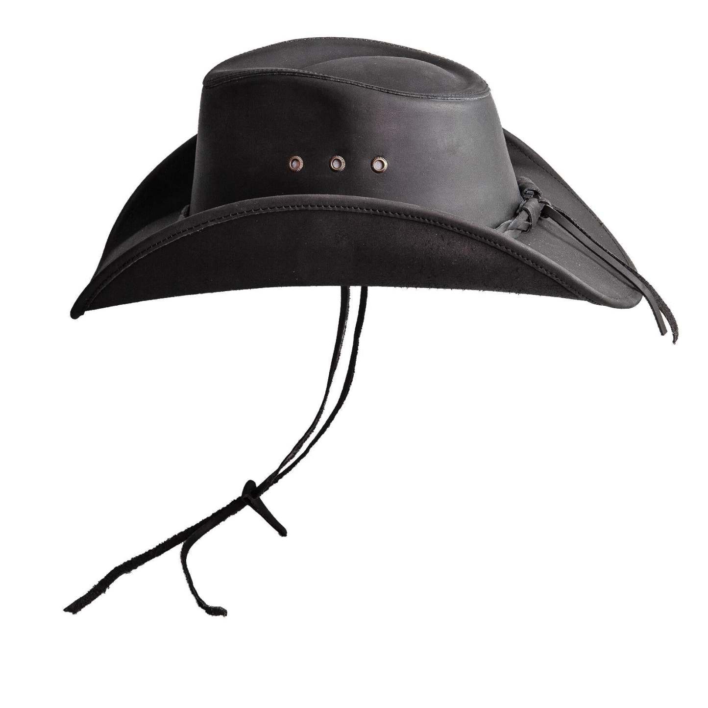 Hollywood Leather - Black Cowboy Hat - Leather Hat Band