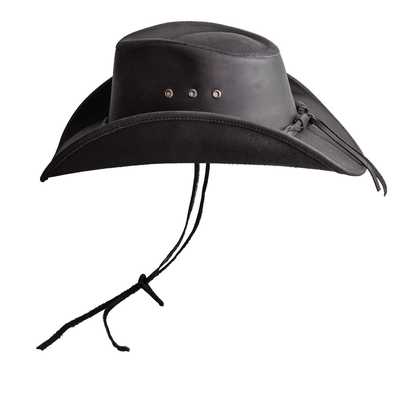 Hollywood Leather - Black Cowboy Hat - Leather Hat Band