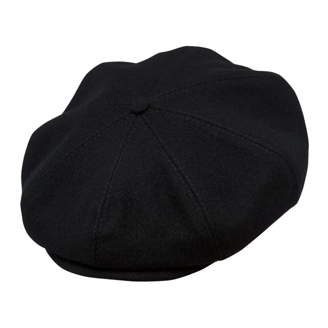 PEAKY CAPS Genuine Scottish Harris Tweed 8 Panels Man Cap Black