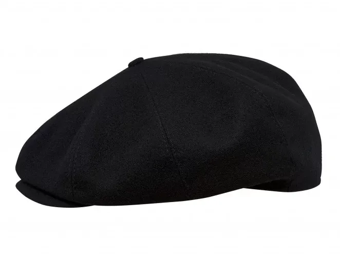 PEAKY CAPS Genuine Scottish Harris Tweed 8 Panels Man Cap Black