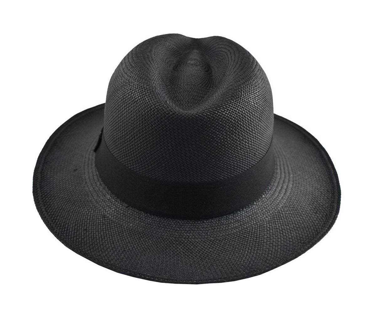 Advanced Original Panama Hat-Black Toquilla Straw-Handwoven in Ecuador 