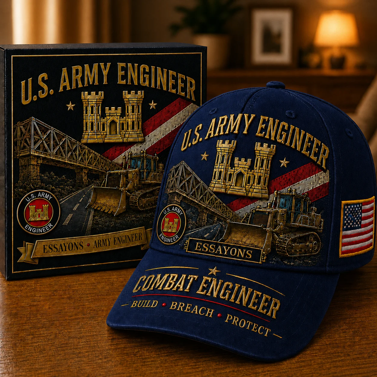 🏰U.S. Army Engineer Career Commemorative Cap