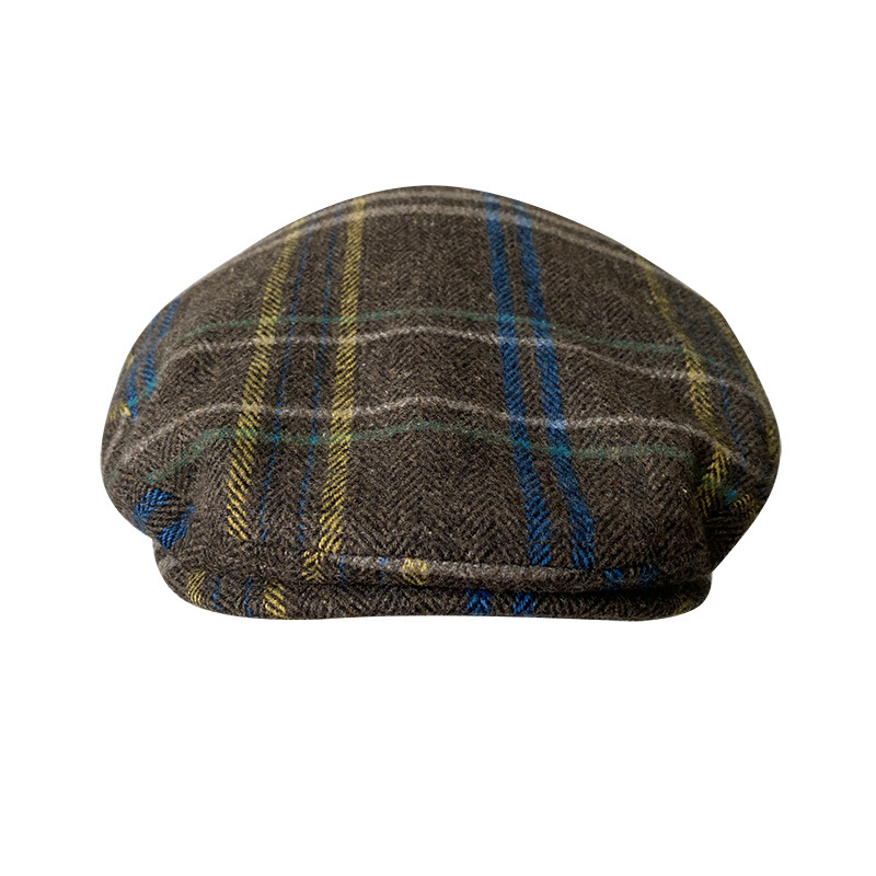 THE PEAKY Marl Flat Hat RUSTY-Harris Tweed