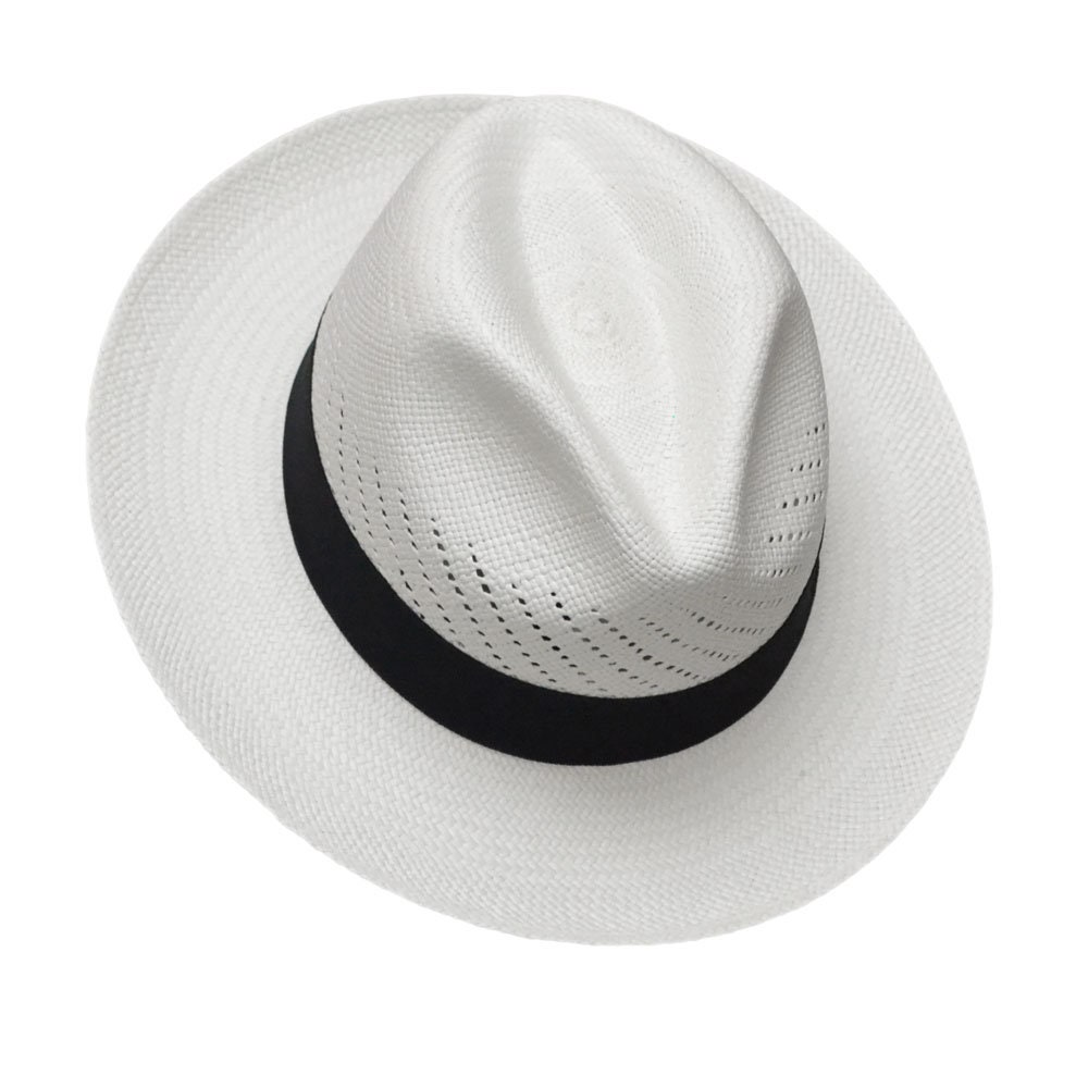 Advanced Original Panama Hat-White Straw | Black Band-Handwoven in Ecuador