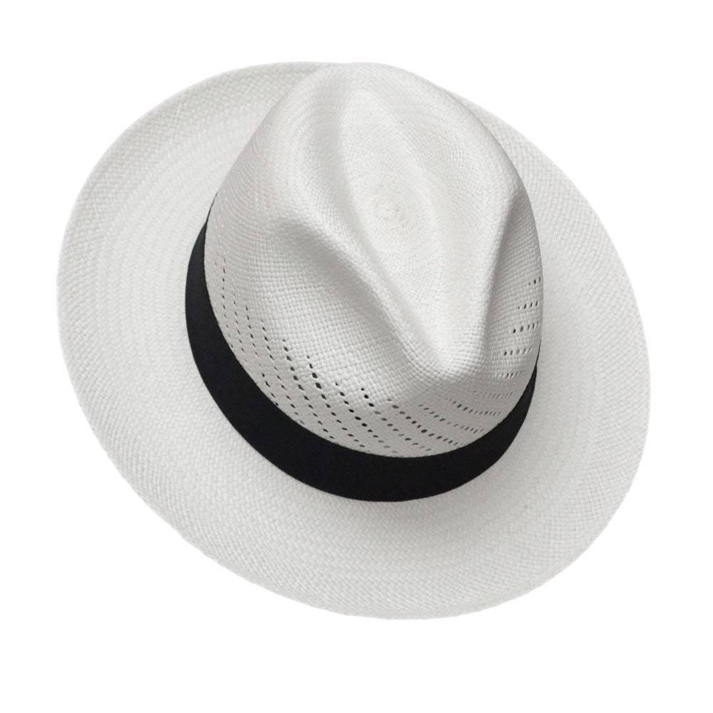 Advanced Original Panama Hat-White Straw | Black Band-Handwoven in Ecuador