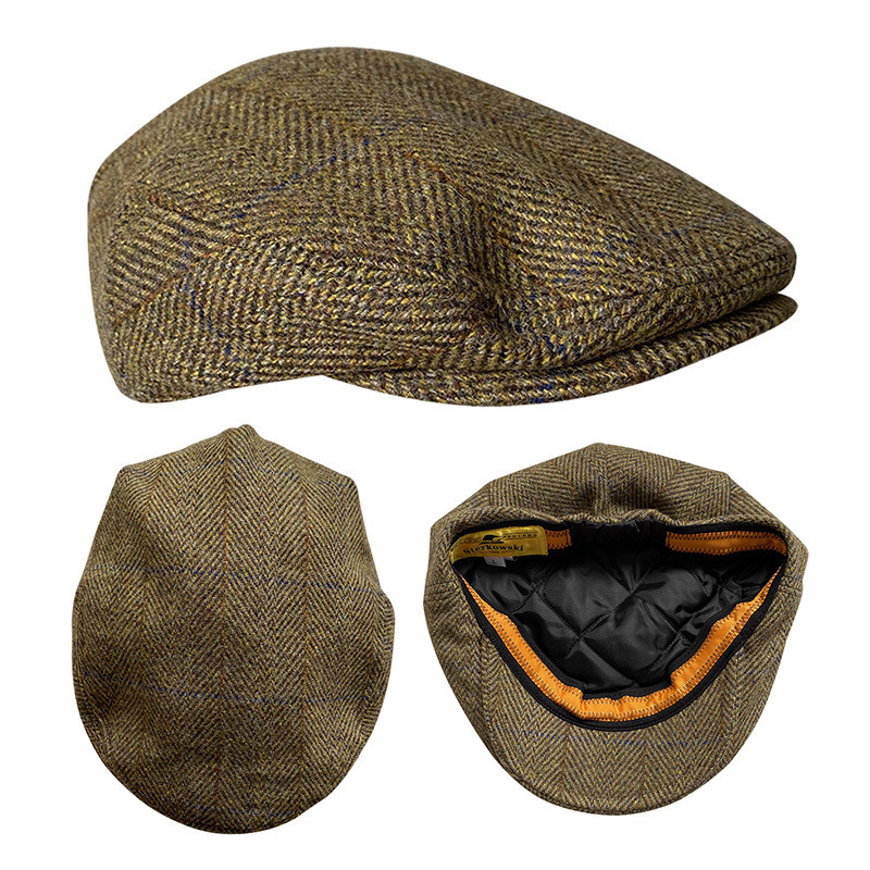 THE PEAKY Marl Flat Hat -Harris Tweed