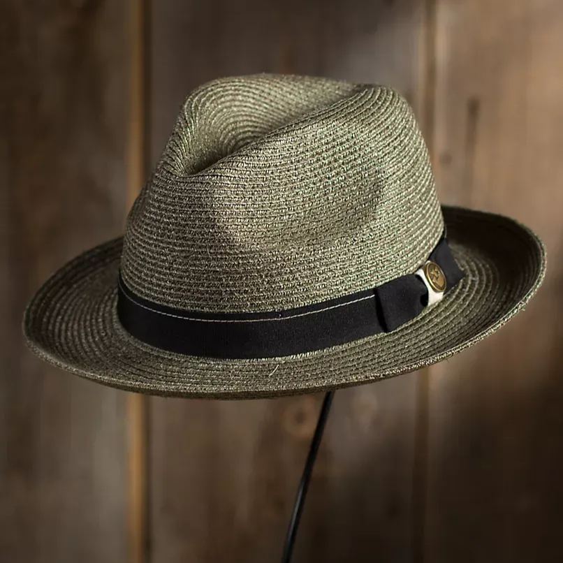 Crushable Straw Fedora Hat