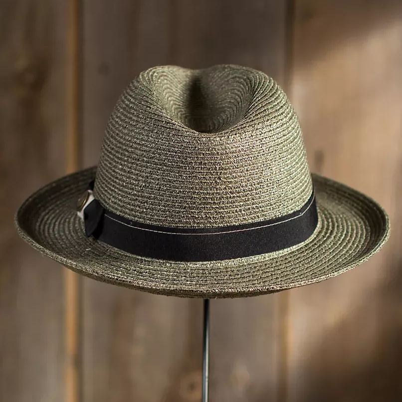 Crushable Straw Fedora Hat