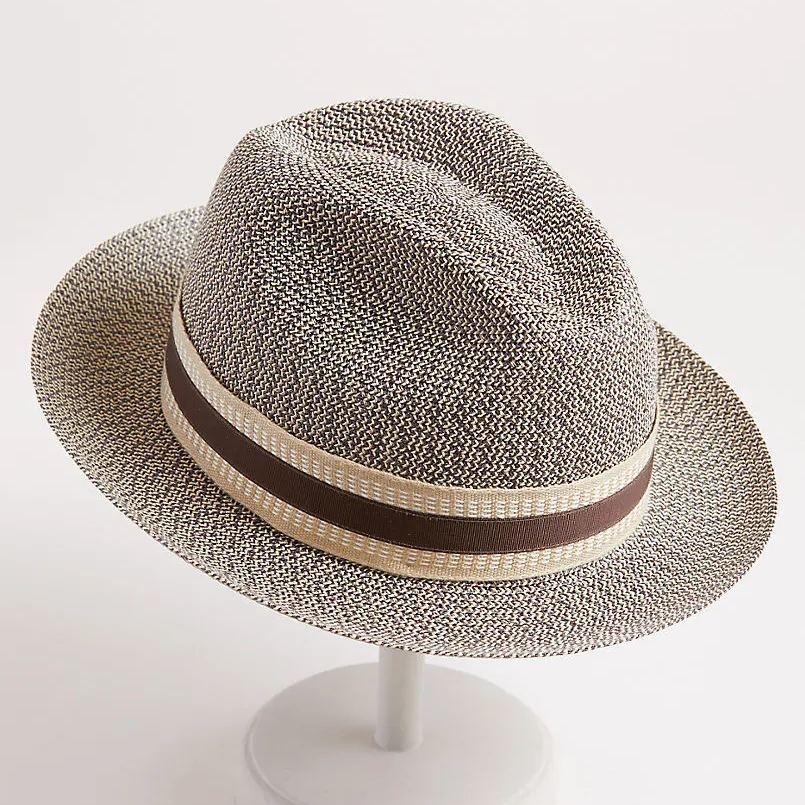 Estate Poly Braid Straw Fedora Hat with Grosgrain Hatband