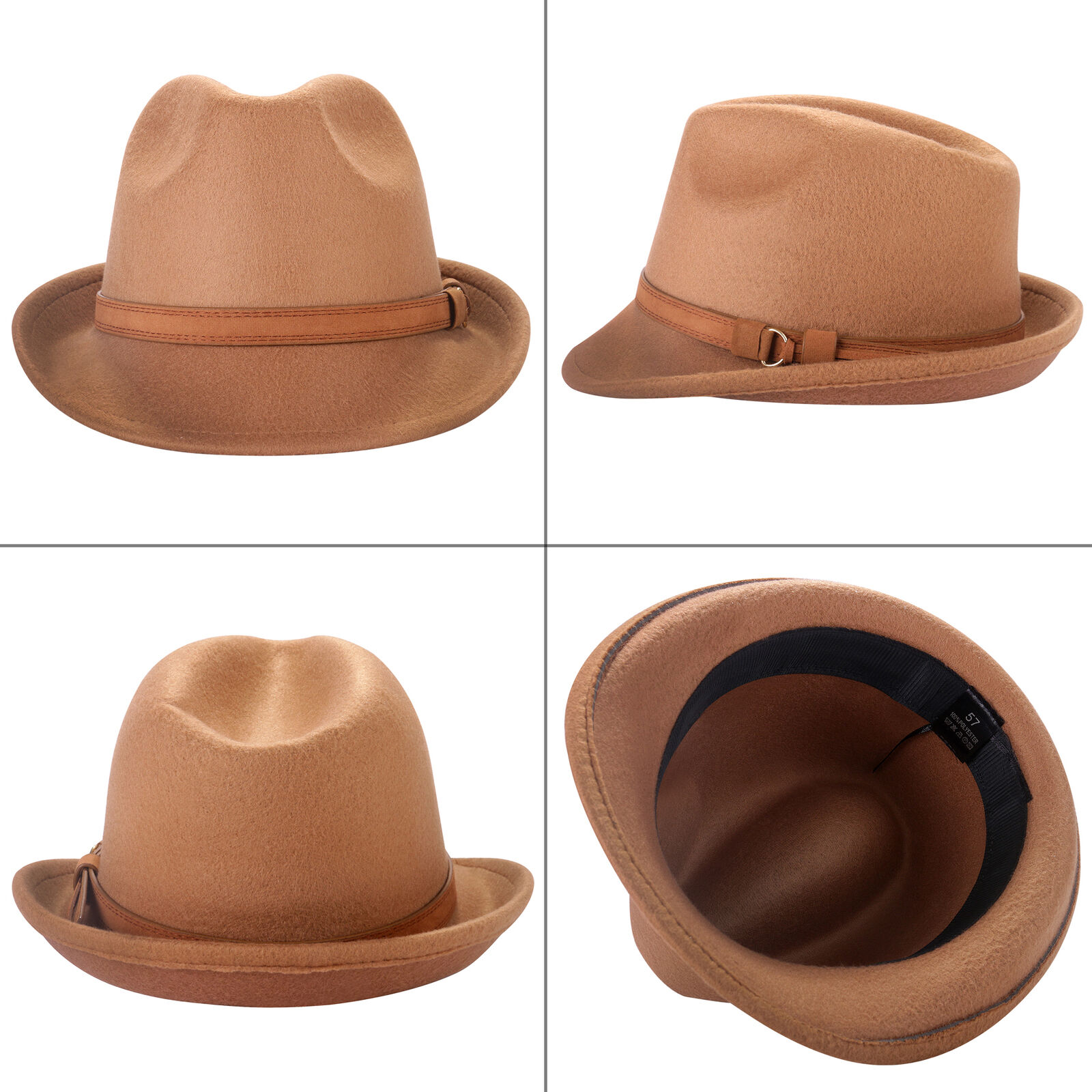 Classic Jazz Felt Hat Wide Brim Fedora Hat