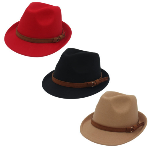 Classic Jazz Felt Hat Wide Brim Fedora Hat