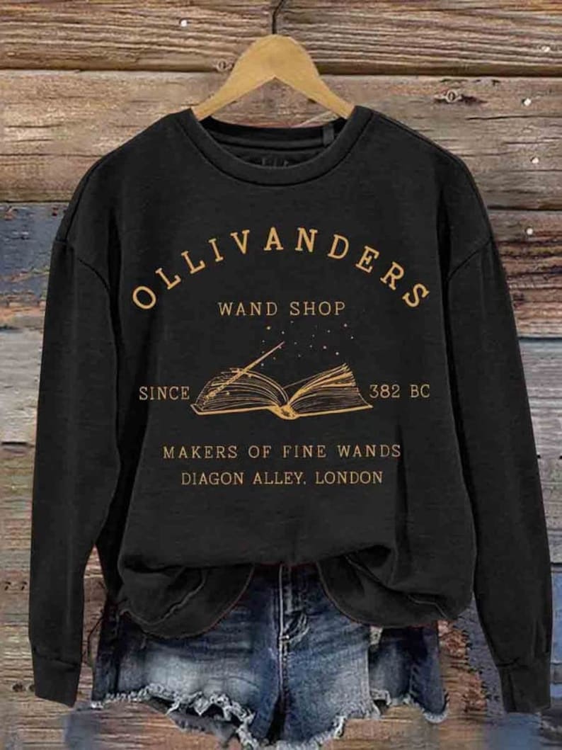 Ollivanders Wand Shop Shirt, Wizard Book Shop Sweatshirt, Wizard Shirt, Book Nerd Shirt, Long Sleeve, T-shirt, Gift on Birthday, Christmas