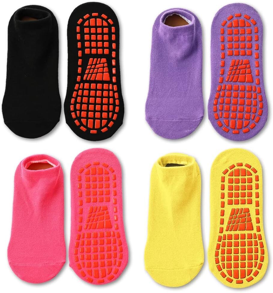 Tphon Non Slip Kids Trampoline Socks Anti Skid Socks with Grippers for  Toddler Children Teenagers Grip Socks for Boys Girls