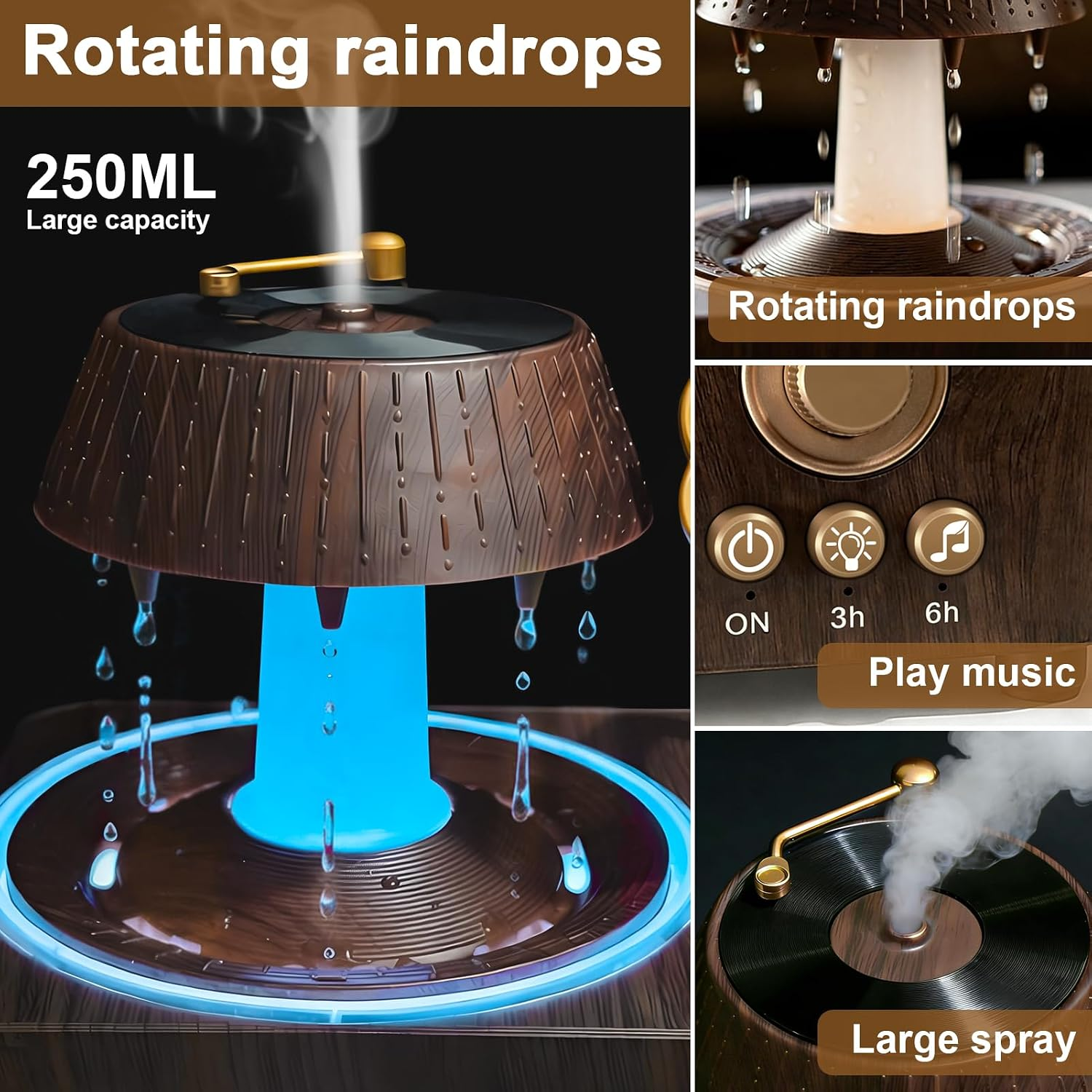 Newmelo™ Retro Phonograph-Style Bluetooth Speaker & Aromatherapy Humidifier
