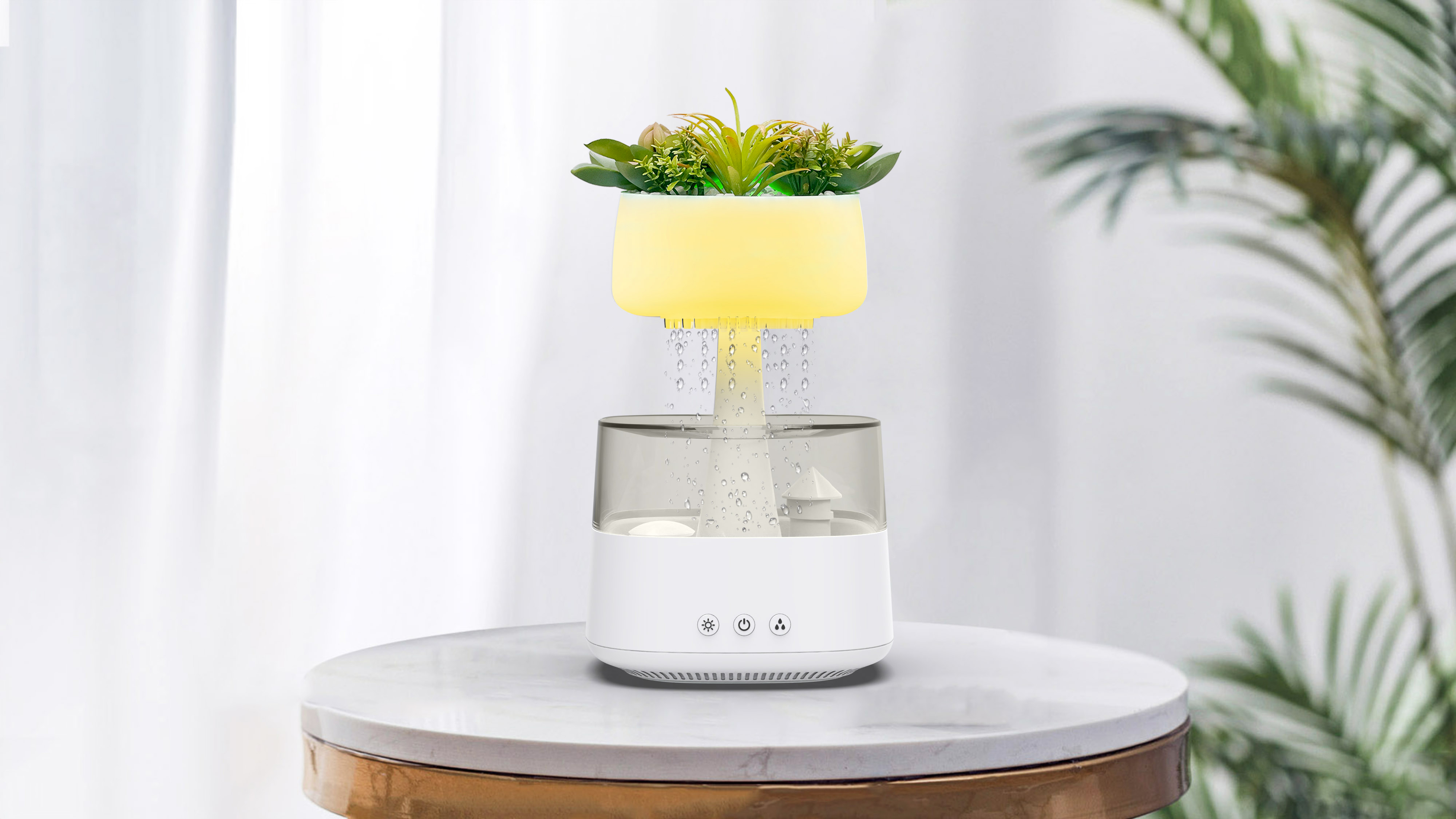 Newmelo® Sleep Aid Aromatherapy Diffuser Humidifier Flower and Plant Type (Can Place Live Plants)