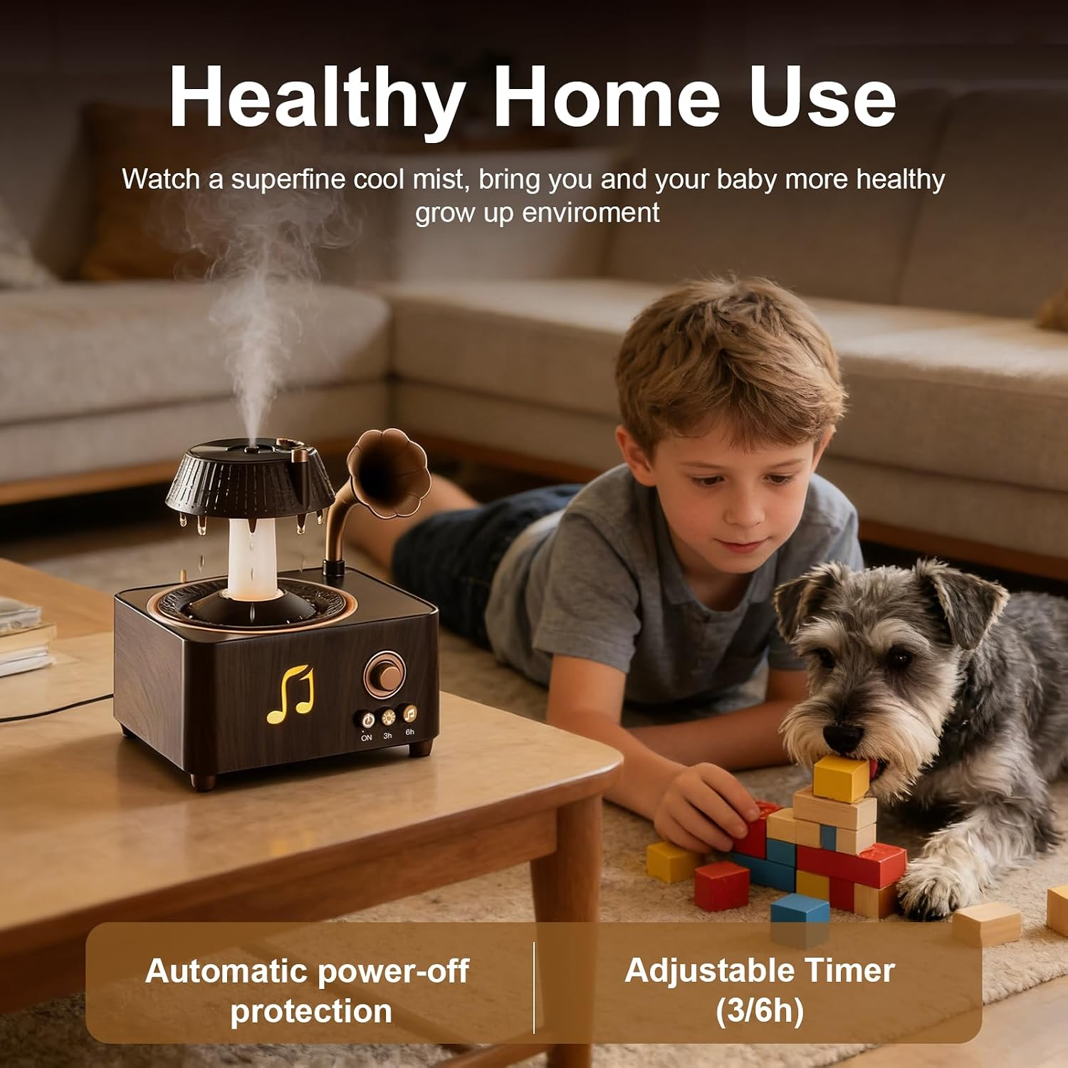 Newmelo™ Retro Phonograph-Style Bluetooth Speaker & Aromatherapy Humidifier