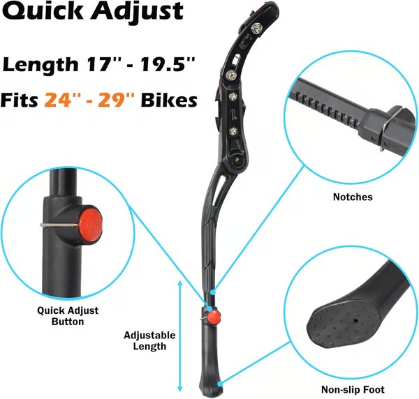 🚲 Premium Adjustable Bike Kickstand – Stability Meets Durability