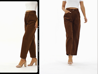 Pantalones rectos de pana informales de cintura alta para mujer