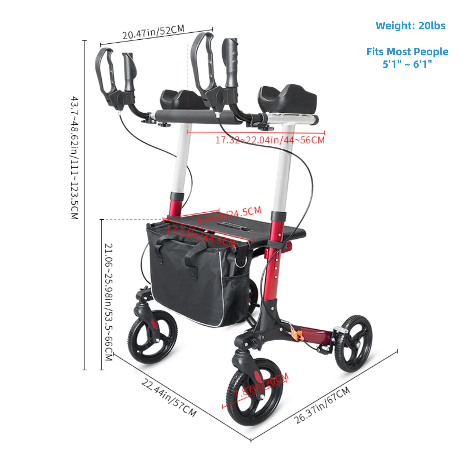 Walkers for Seniors, Upright Walker, Shower Chair- 30 Days Free Return