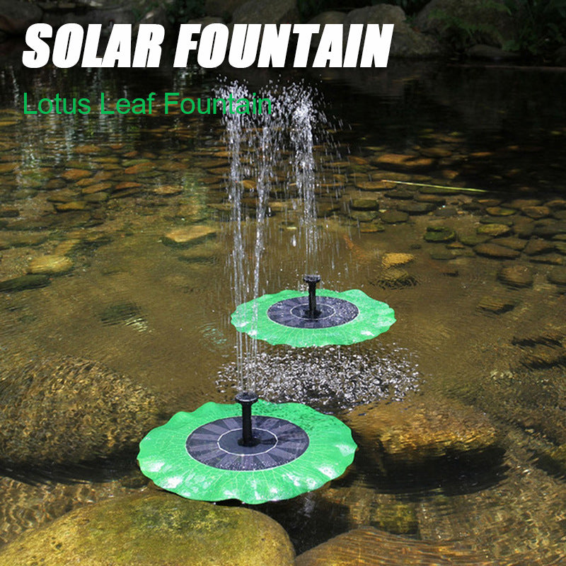 Last day to get over 69% off-✨🔥Solar Fountain Water Pump Floating Lotus Leaf Fountain