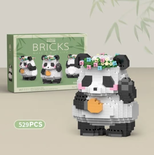 Creative DIY Assemable Animal Cute MINI Chinese Style Animal Panda Building Block Educational Toys For Children Model Bricks