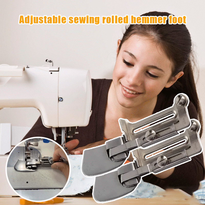 🔥New Year Sale 49% OFF - Adjustable Sewing Rolled Hemmer Foot