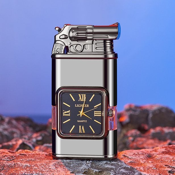 Last day to get over 69% off-✨Windproof Lighter Vintage Watch Bezel Jet flame Torch