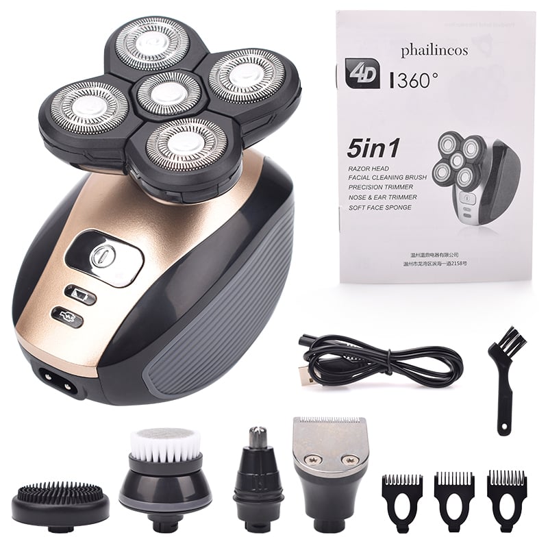 5 In 1 4D Men's Rechargeable Bald Head Electric Shaver(Buy 2 Free Shipping)