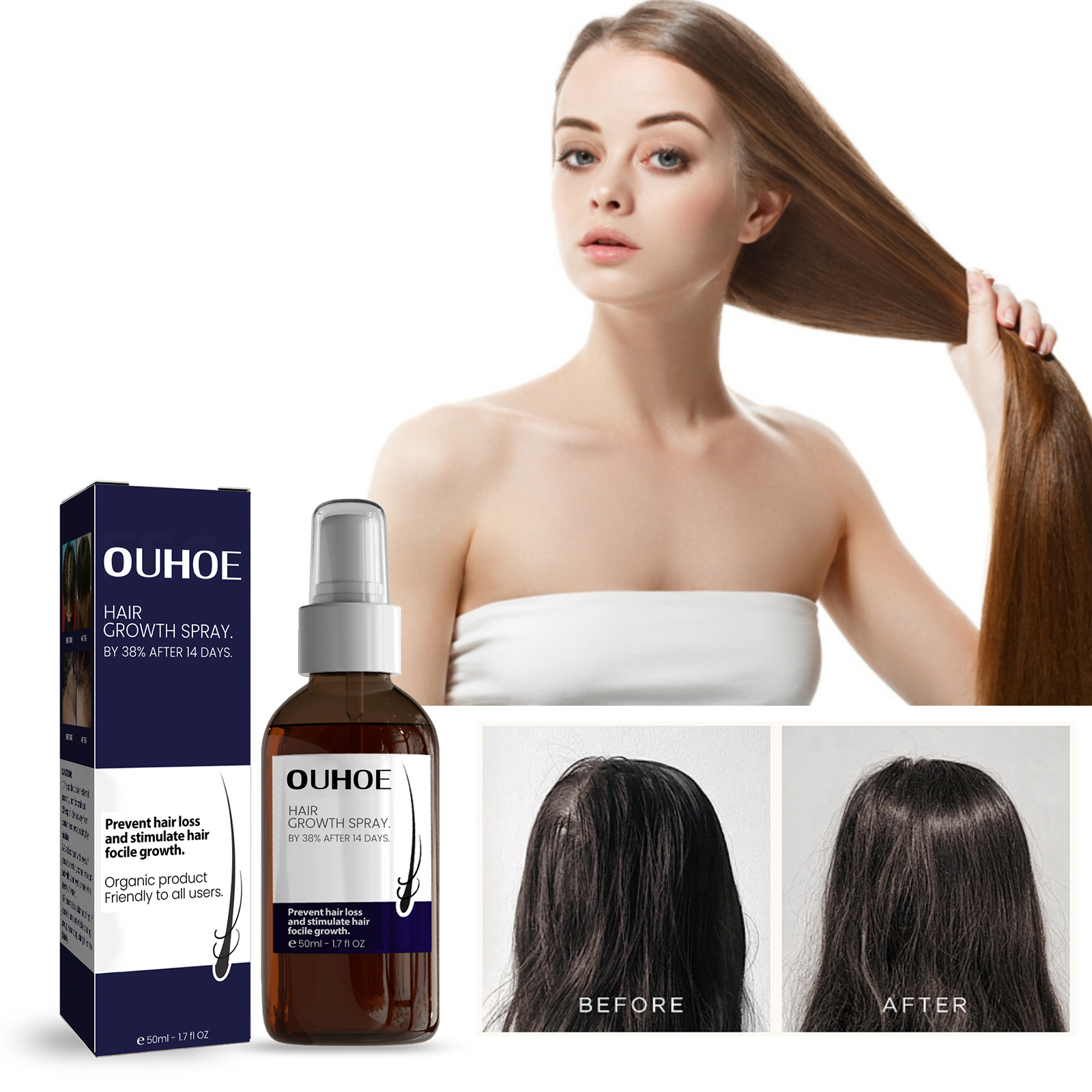 ✨JINUZ™ Densifique HairGrowth Formula Serum Spray（Limited Time Discount 🔥 Last Day）
