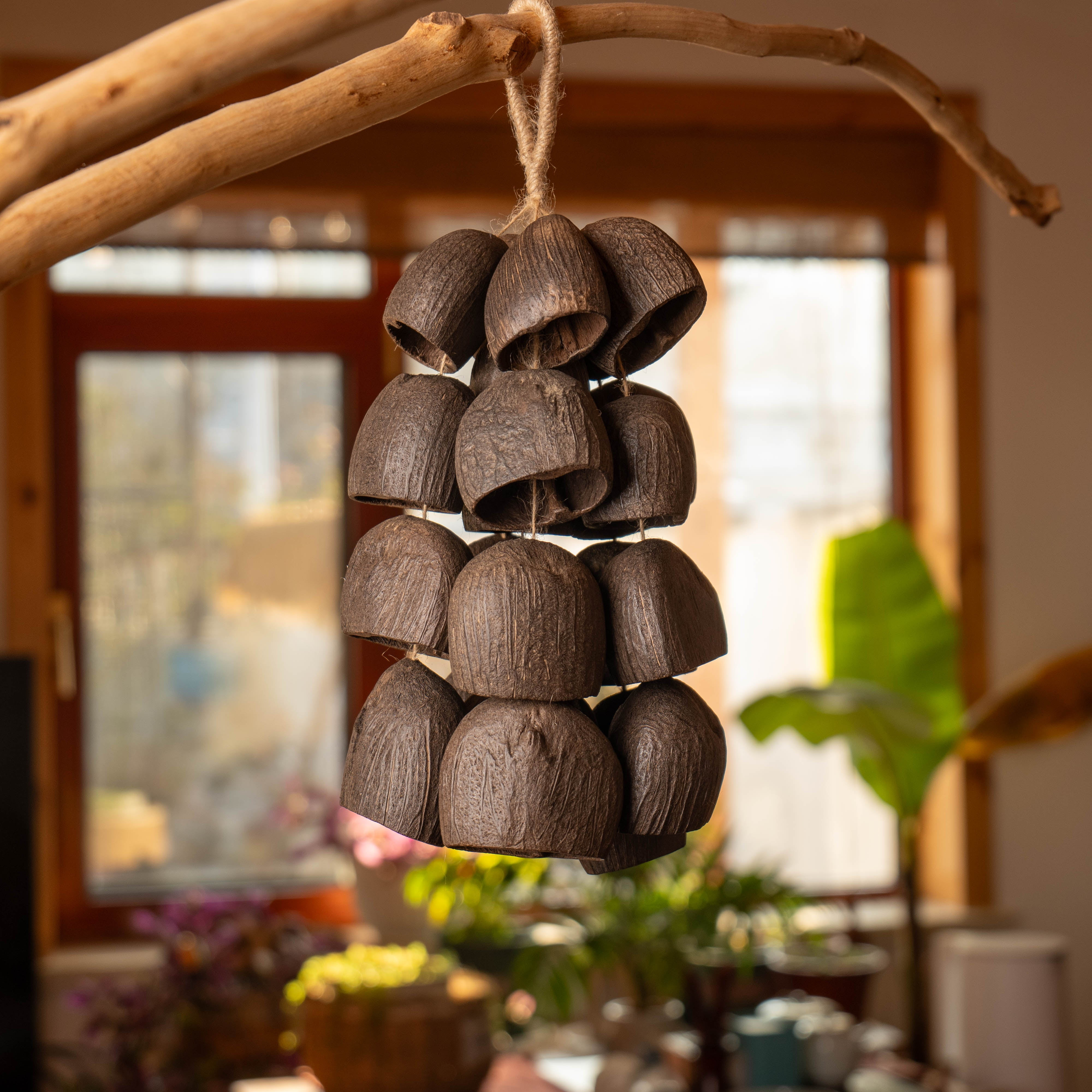 Natural Handcrafted Multi-Layer Seed Shell Wind Chime