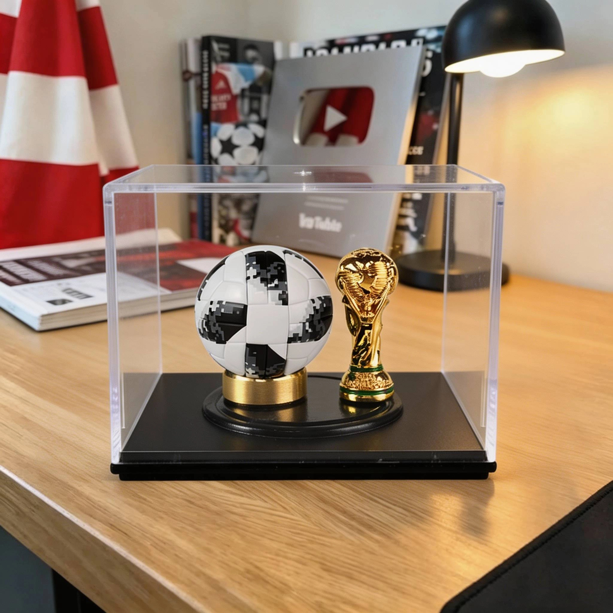 2022 FIFA Qatar World Cup Mini Football & Trophy Premium Display Box