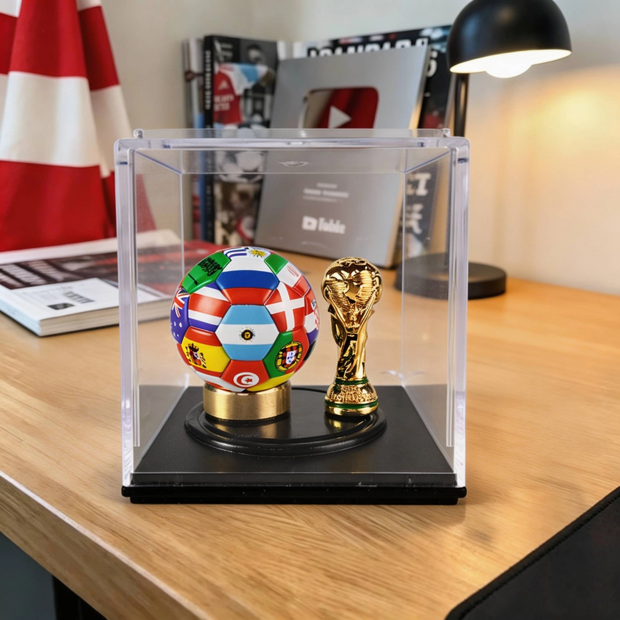 World National Flag Mini Football Display Box
