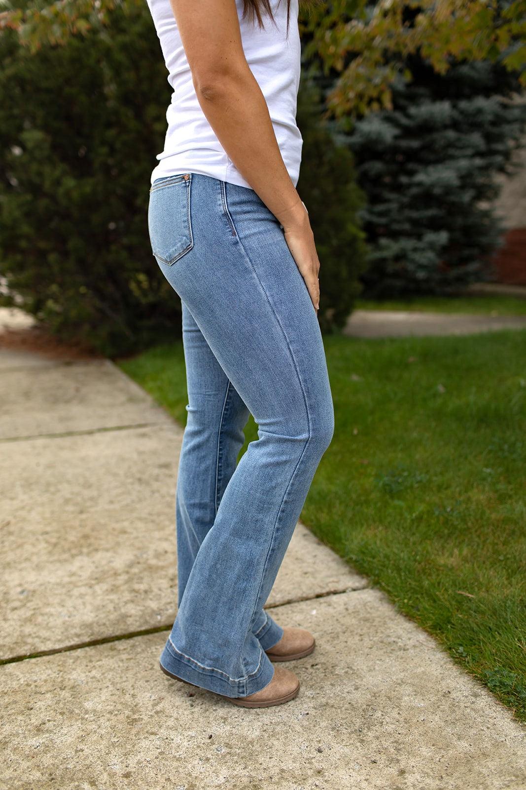 Judy Blue Mid Rise Trouser Flare Jeans (0-24)