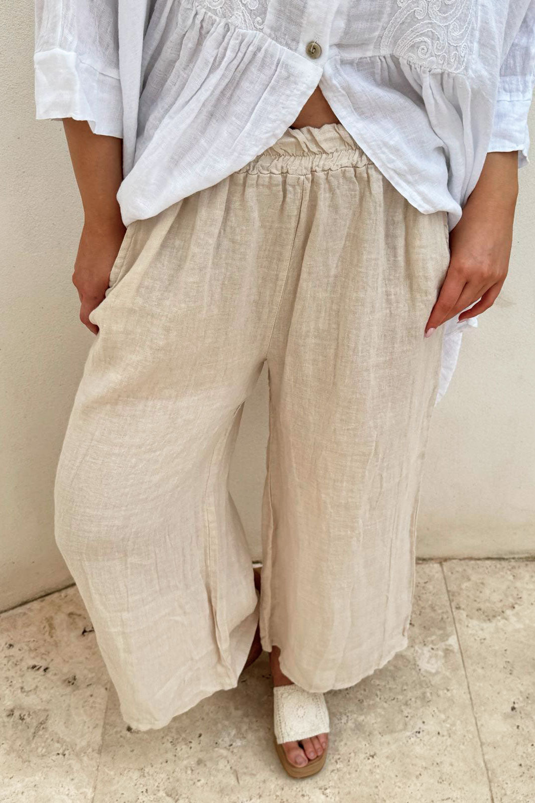 Havana pellavahousut, hiekka