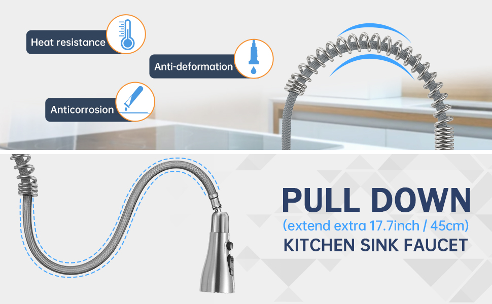 stainless steel spring kitchen faucets