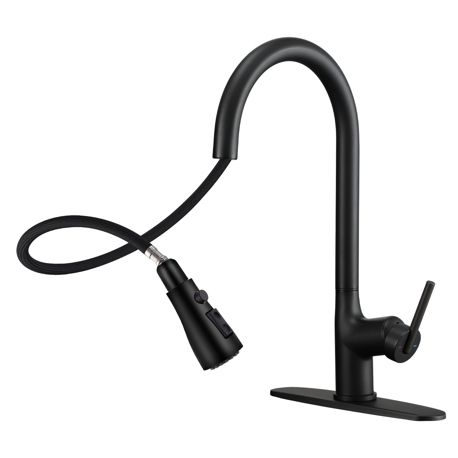 CF-15010 Black pull down kitchen faucet-Arrisea
