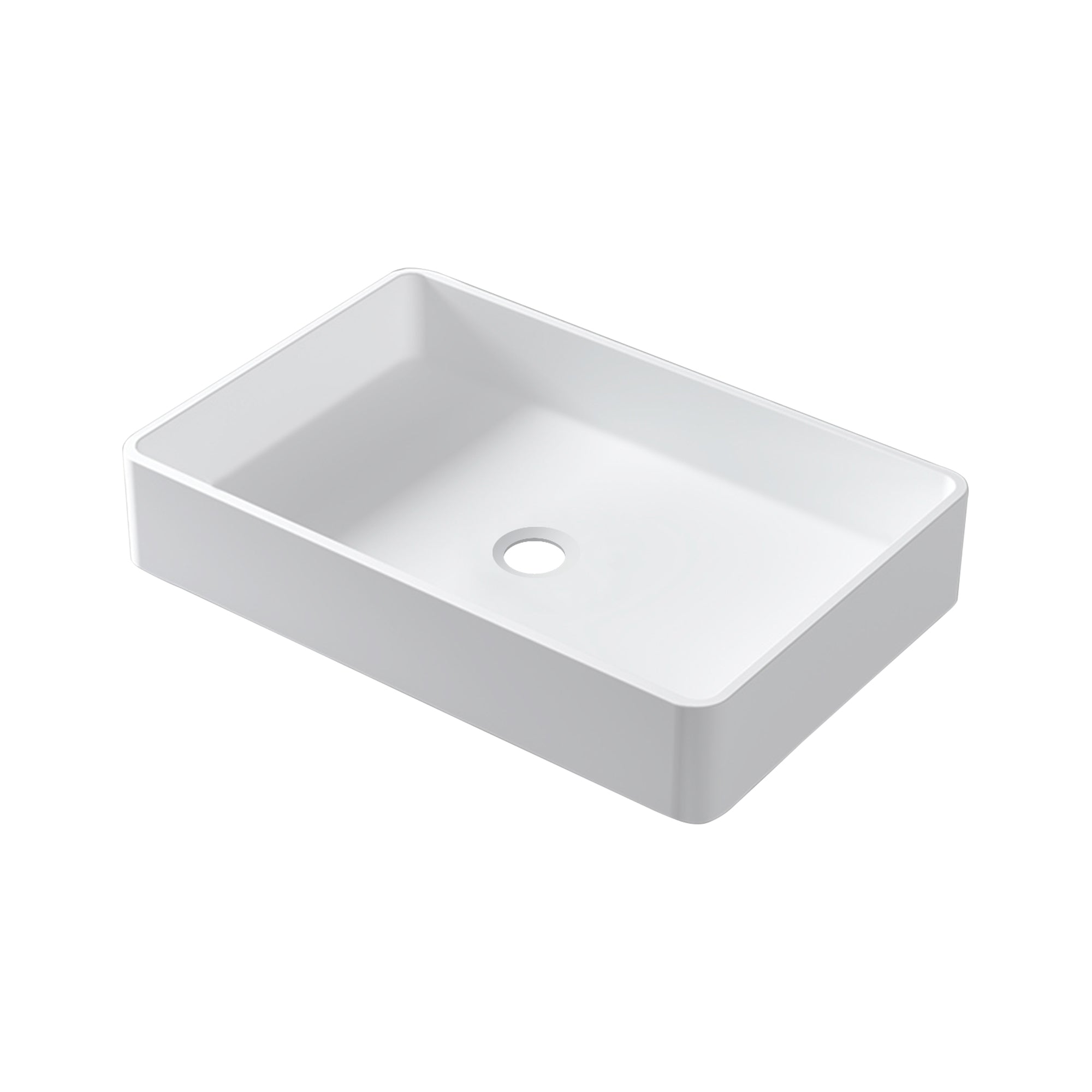 Solid Surface Wash Basin Bathroom Vessel Sink in White-Arrisea