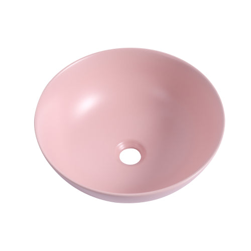 Ceramic Countertop Art Wash Basin, Vessel Sink(Matt Light Pink)-Arrisea